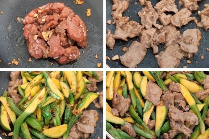 Xào hỗn hợp bí đỏ và thịt bò