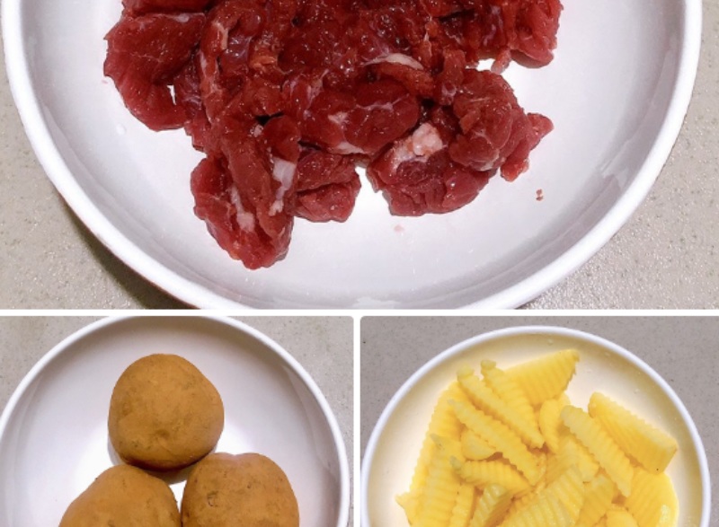 Sơ chế nguyên liệu làm thịt bò xào khoai tây