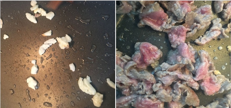 xào thịt bò trên lửa lớn