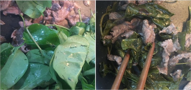 xào thịt bò cùng lá giang