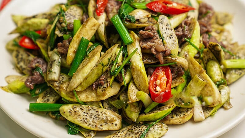 Thịt bò xào củ niễng món ăn độc đáo ít người biết với vị giòn sần sật