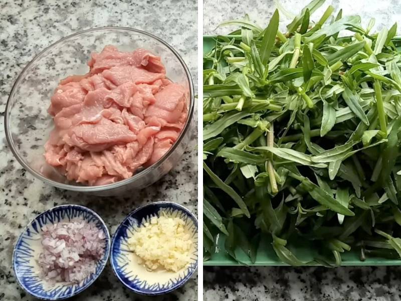 Rau ngổ rửa sạch nhiều lần với nước