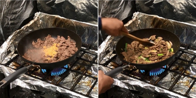 Tiến hành xào sơ thịt bò