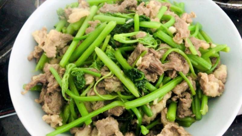 Món thịt bò xào cộng su su cực ngon