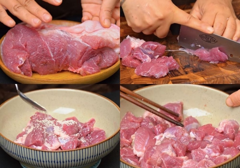 Món thịt heo đã được ướp gia vị
