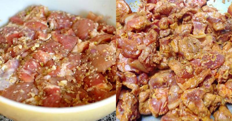 Sơ chế và ướp thịt heo rừng