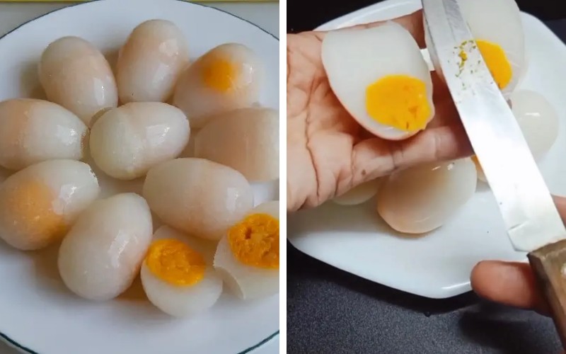 Thành phẩm món trứng chay luộc thơm ngon