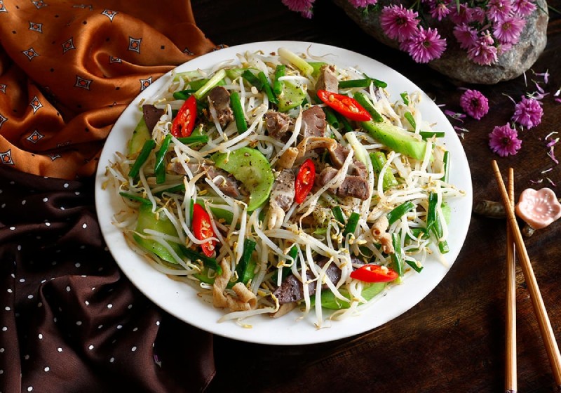 Dĩa tim gà xào mướp, giá