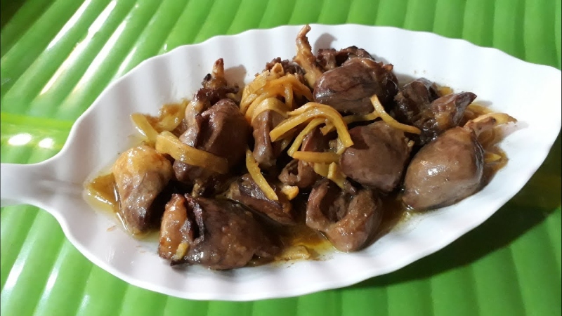 Đĩa tim xào với gừng