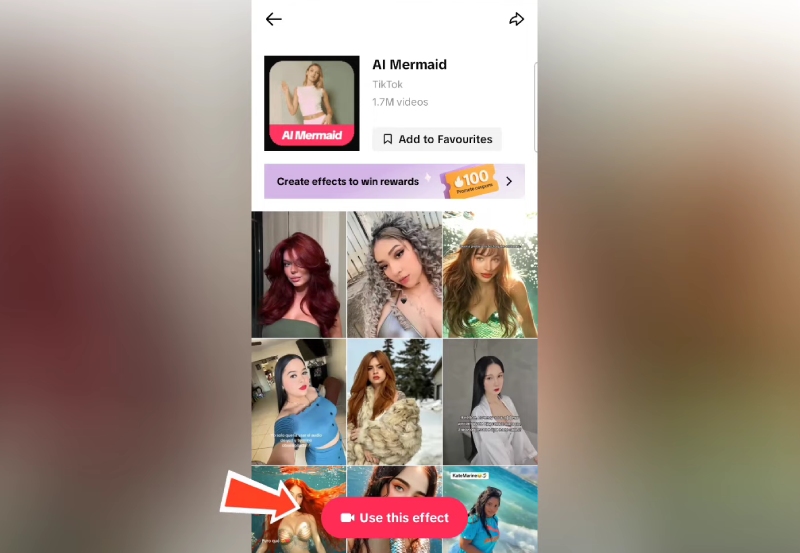 Nhấn Use this effect để tạo video