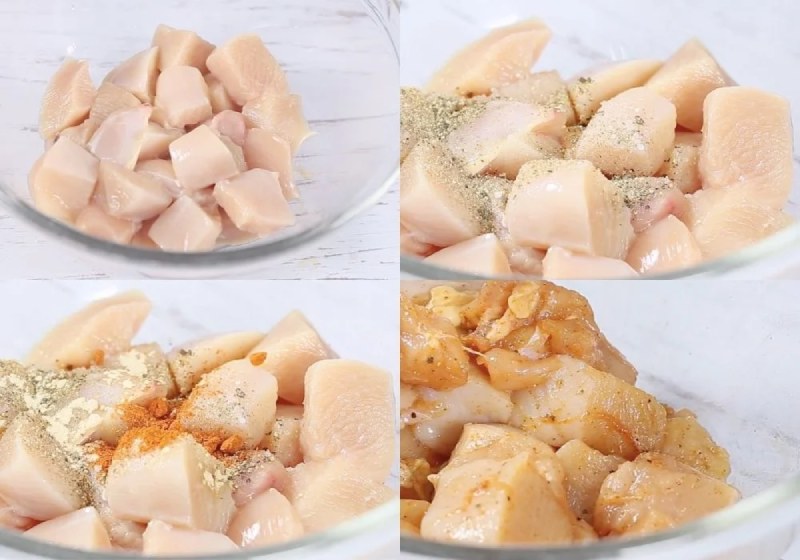 Tiến hành ướp ức gà