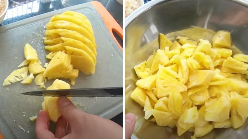 Sơ chế thơm dứa