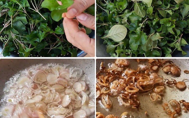 Sơ chế rau và hành phi