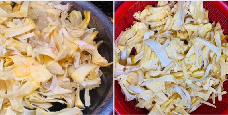 xơ mít xé nhỏ vừa ăn