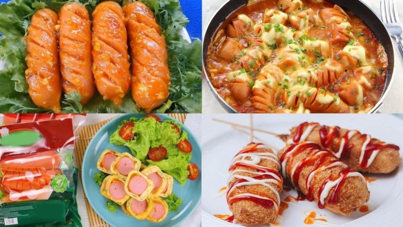 các món ngon chế biến từ xúc xích gà