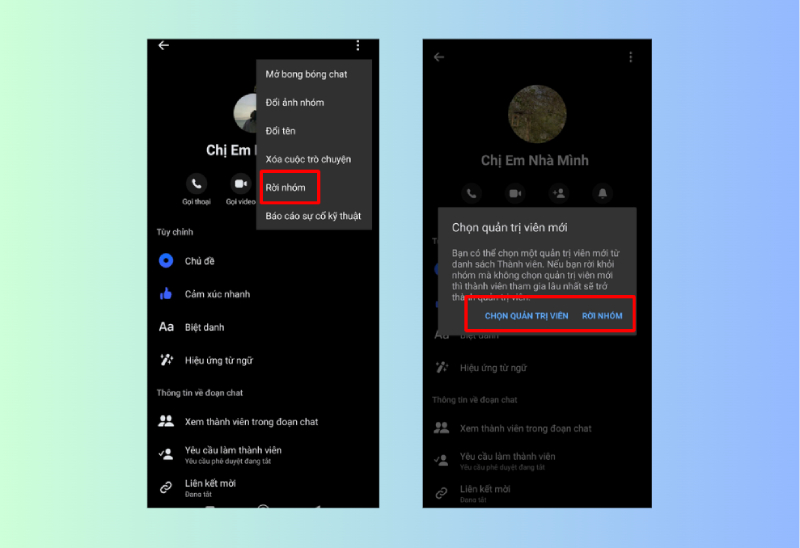 Rời khỏi nhóm chat Messenger