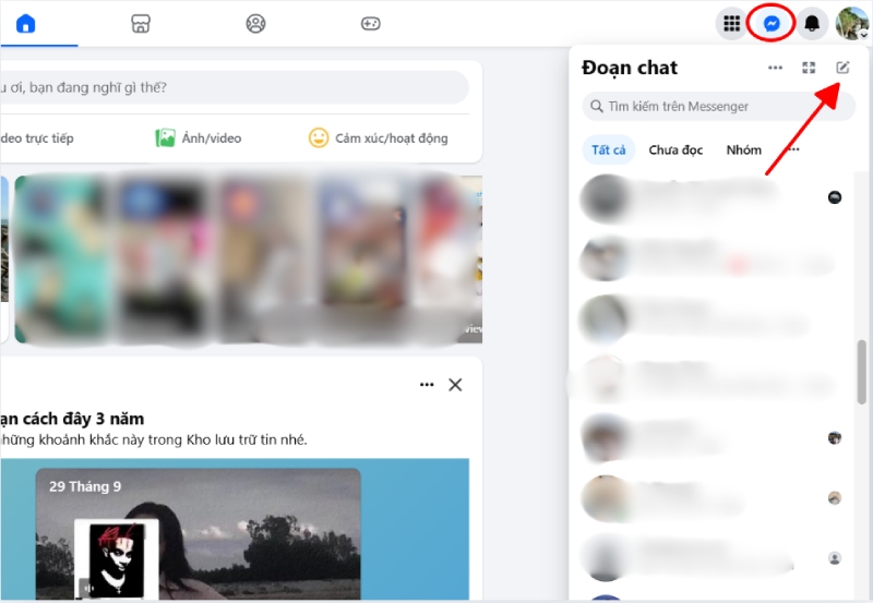 Tạo nhóm chat mới trên Messenger máy tính