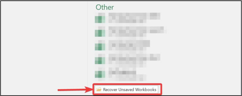 Truy cập thư mục chứa file Excel chưa kịp lưu
