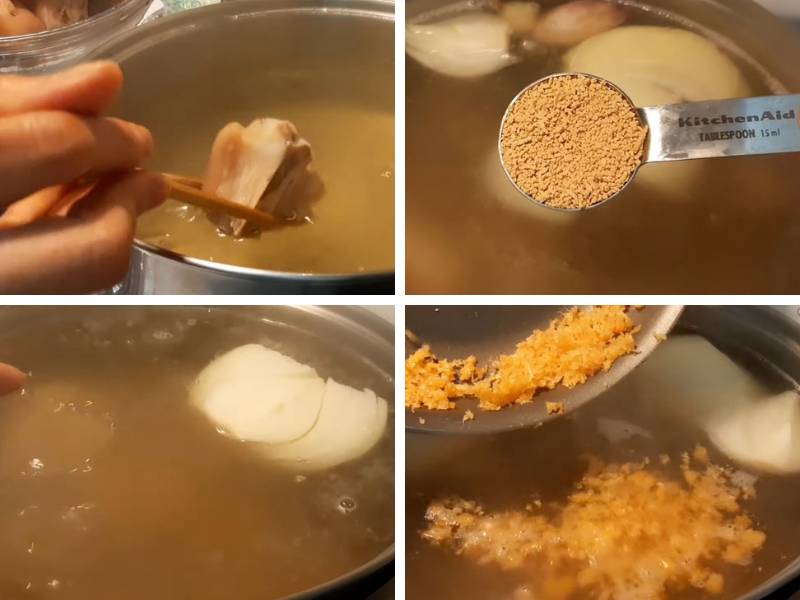 Tiến hành hầm giò heo