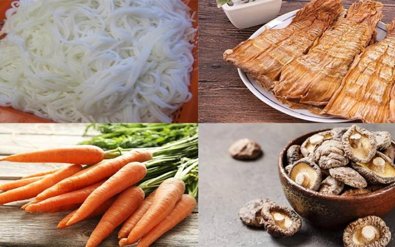 Chuẩn bị nguyên liệu nấu bún măng chay từ măng khô
