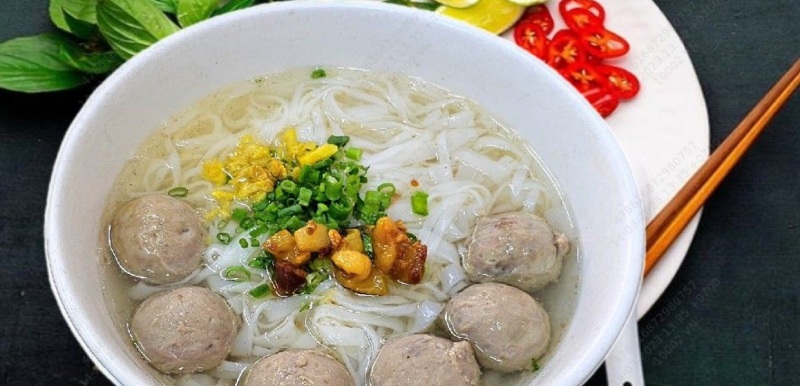 Thành phẩm món bún nước lèo bò viên thơm ngon