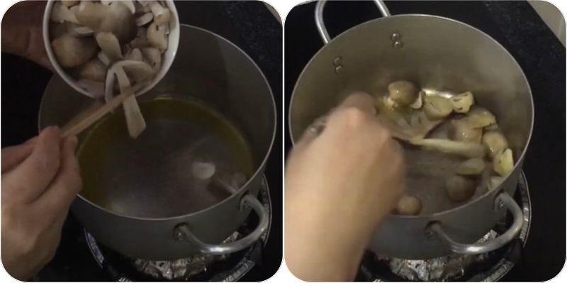Tiến hành xào nấm