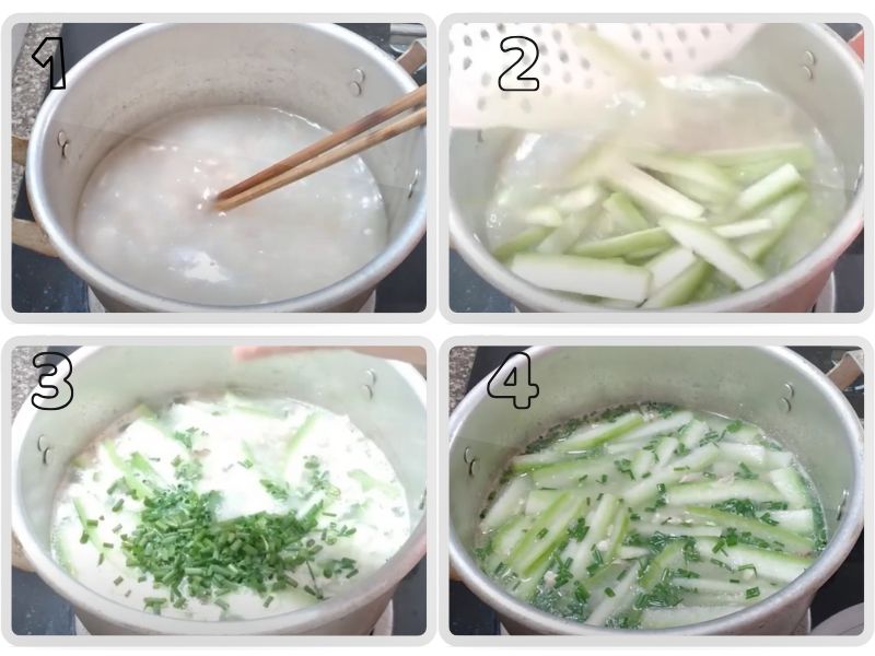 Quá trình nấu canh bí đao đậu phộng