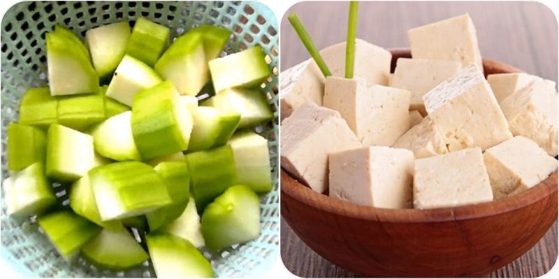 Sơ chế nguyên liệu canh bí đao chay đậu hũ