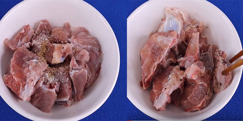  Sơ chế và ướp xương heo
