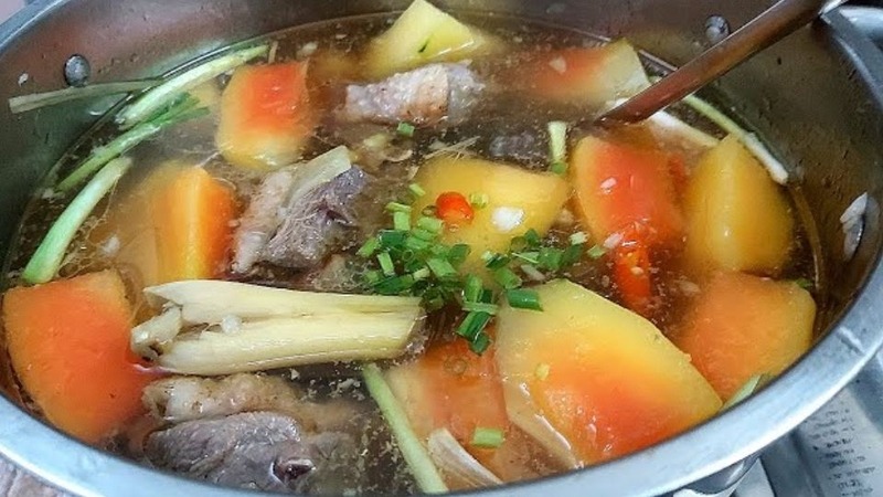 Bí quyết giữ canh gà hầm đu đủ thơm ngon