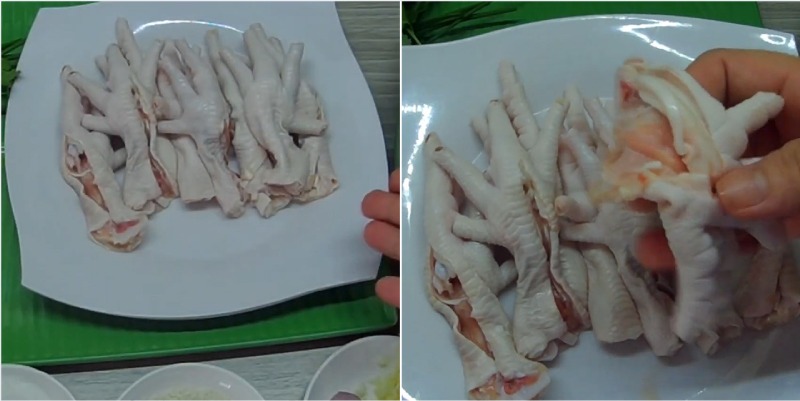 Sơ chế chân gà