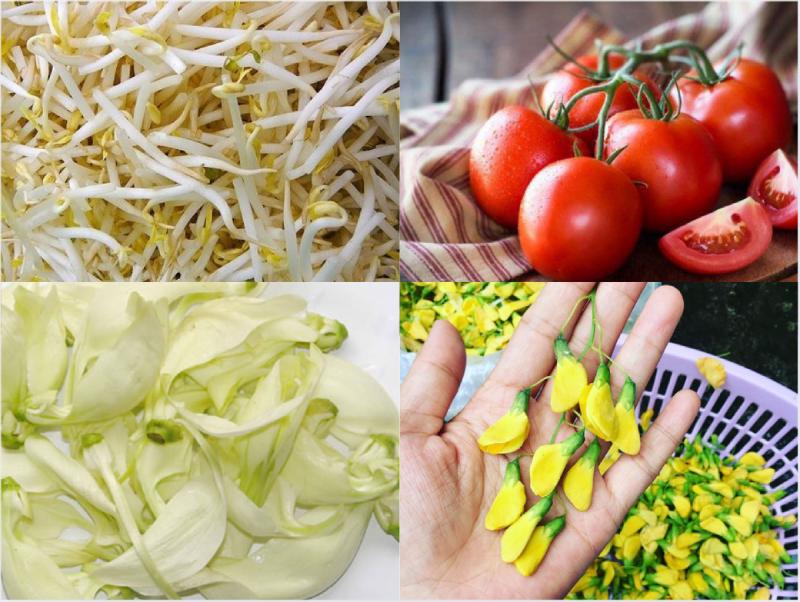 Chuẩn bị nguyên liệu làm canh giá đỗ cà chua thập cẩm chay