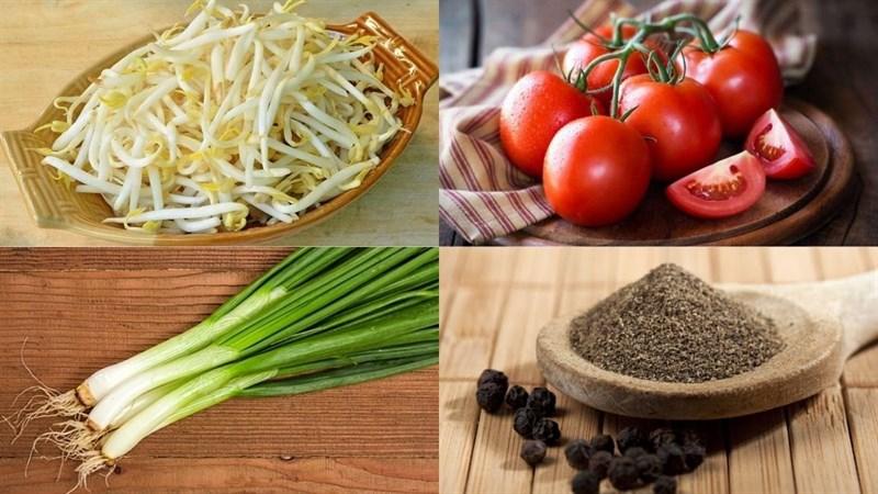Chuẩn bị nguyên liệu làm canh giá đỗ giá đỗ cà chua chay