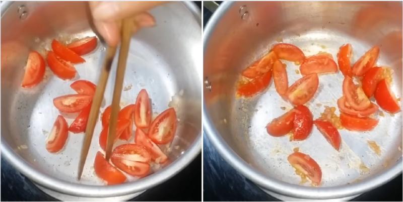 Tiến hành phi hành và xào cà chua
