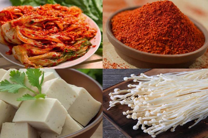 Chuẩn bị nguyên liệu canh kim chi chay thập cẩm