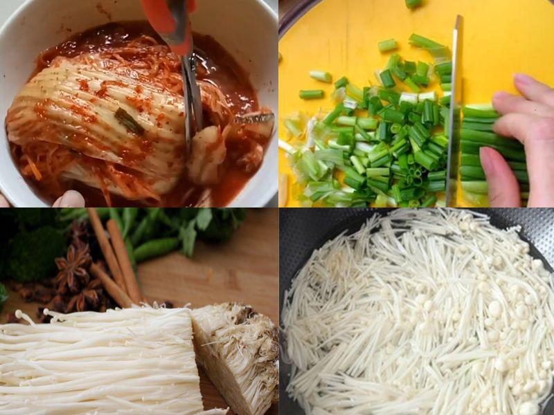 Công đoạn sơ chế kỹ nguyên liệu trước khi nấu canh