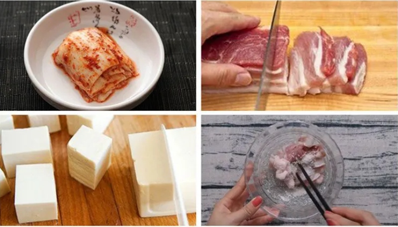Thái thịt heo, đậu hũ vừa ăn