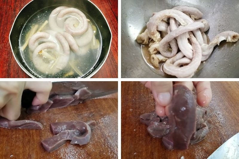 Lòng heo được sơ chế sạch sẽ