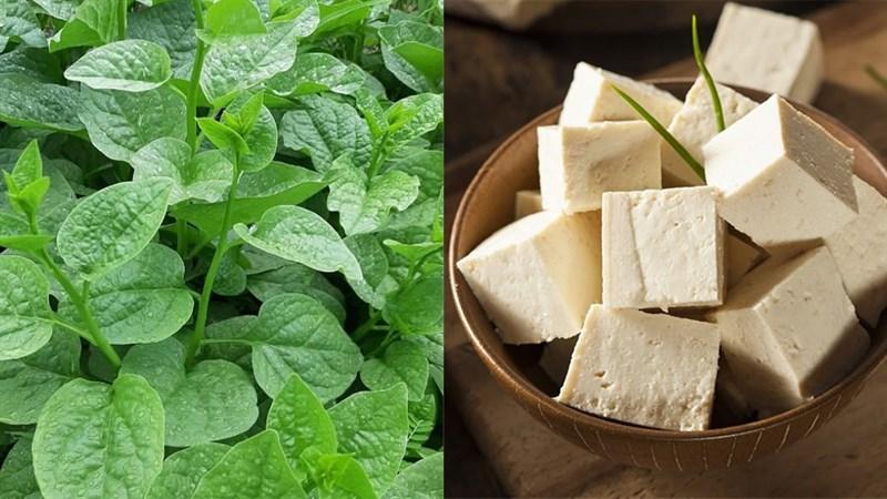 Chuẩn bị nguyên liệu nấu canh mồng tơi đậu hũ chay