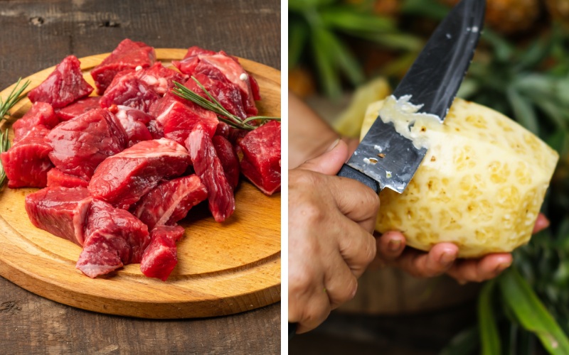Sơ chế nguyên liệu nấu canh thịt bò cà chua