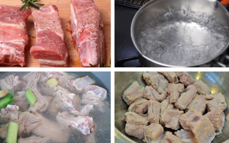 Công đoạn sơ chế và chế biến xương bò