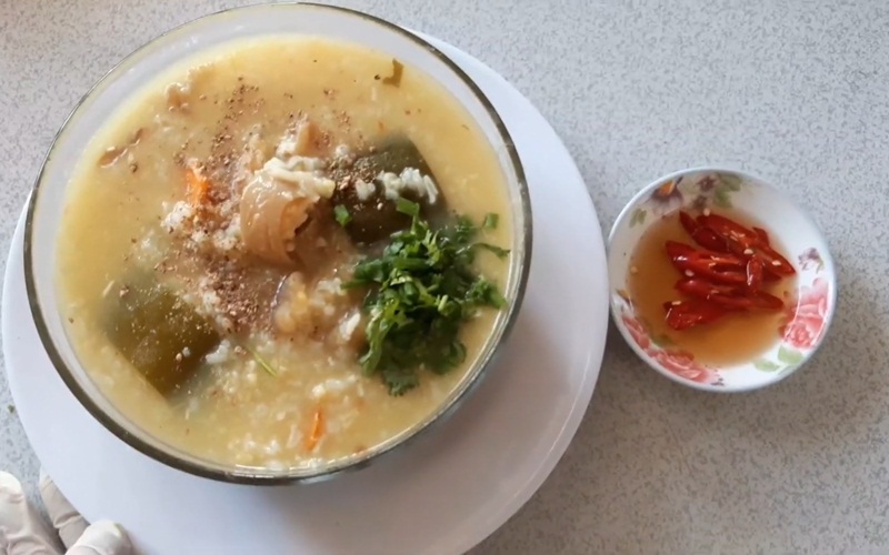 Thành phẩm món cháo chân bò mềm ngọt