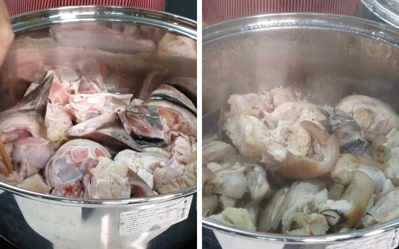 Tiến hành xào chân bò