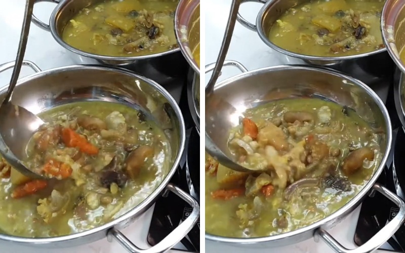  Thêm thịt bò và đu đủ vào cháo