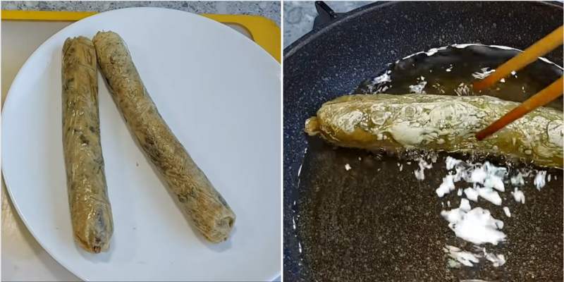 Chiên lòng chay trong chảo ngập dầu
