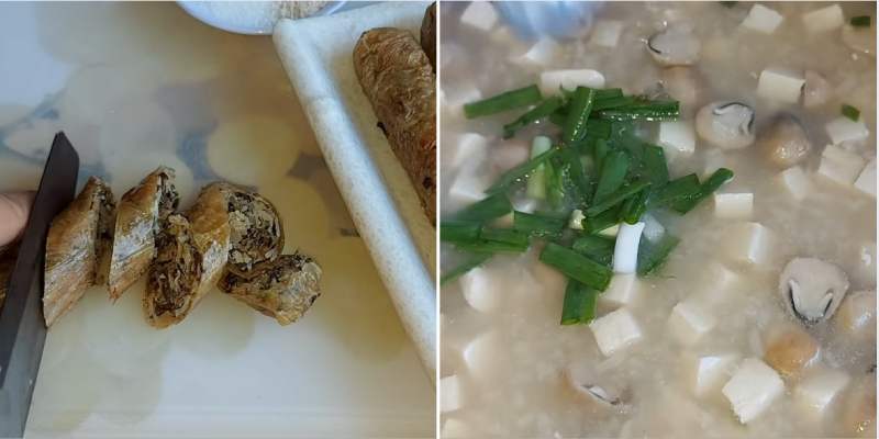 Tiến hành nấu cháo lòng chay