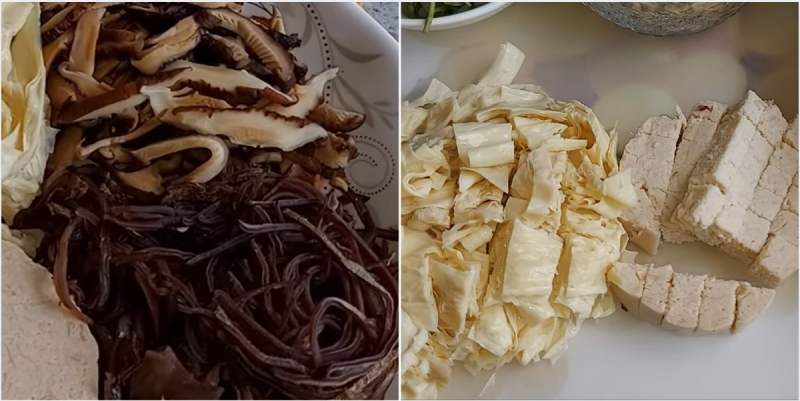 Tiến hành sơ chế nguyên liệu làm cháo lòng chay