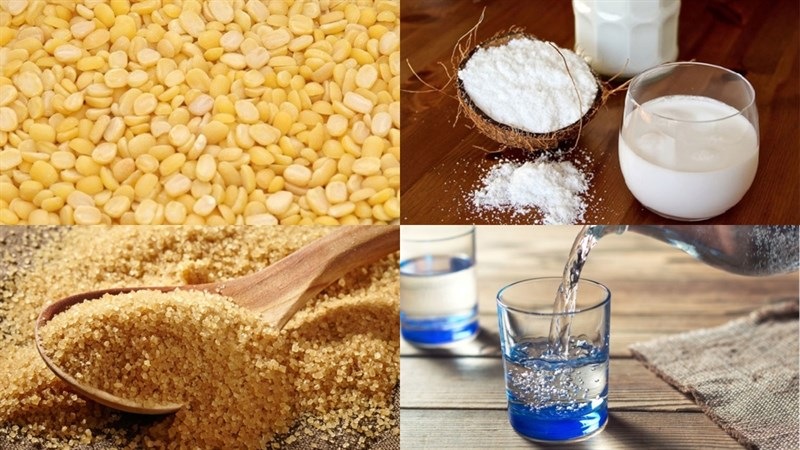 Nguyên liệu nấu chè đậu xanh nước cốt dừa