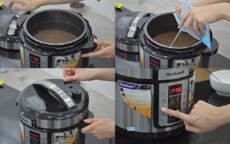 Nấu chè đỗ đen trong nồi áp suất