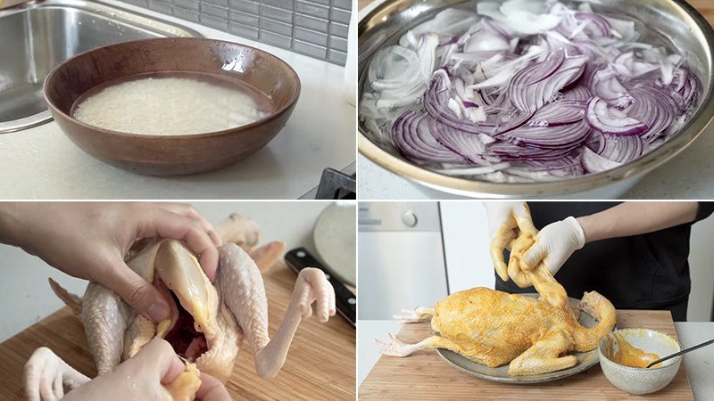 Sơ chế nguyên liệu làm cơm gà Tam Kỳ